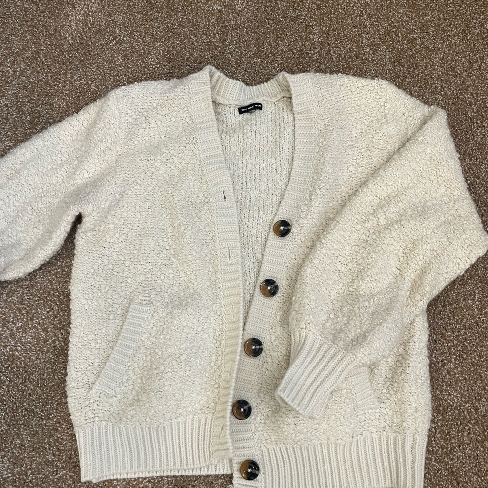 Cozy Cream Button-Up Cardigan